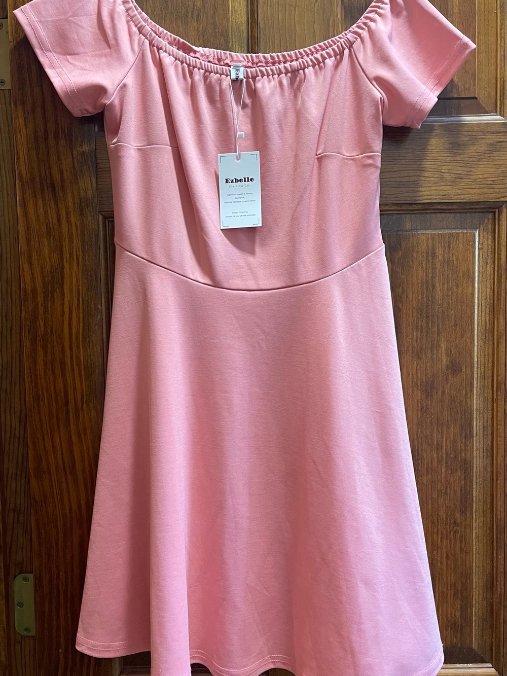 Pink Off-Shoulder Mini Dress